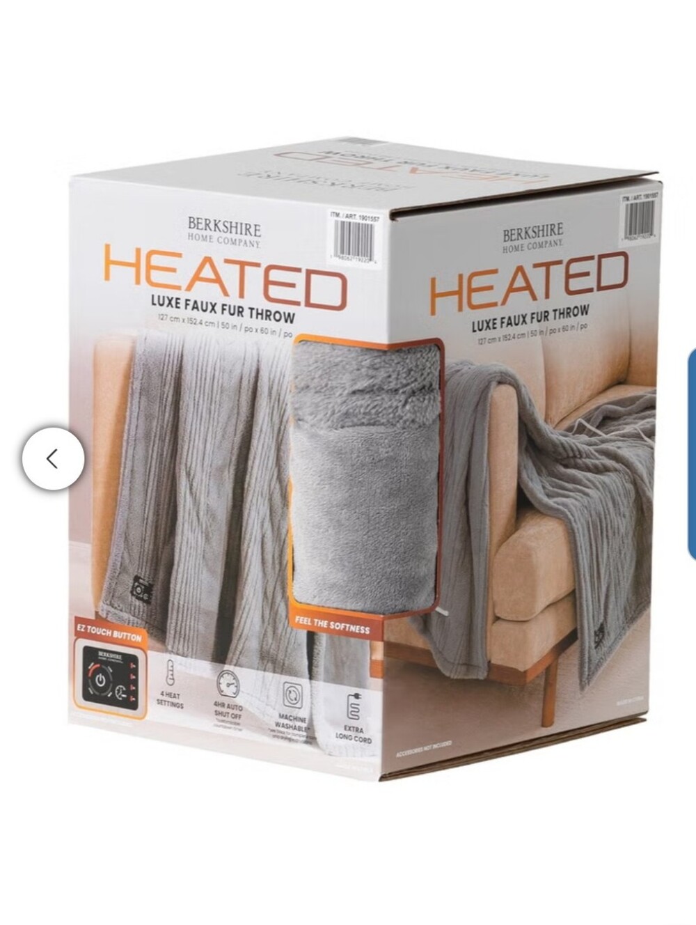 Berkshire Life Heated Throw, new